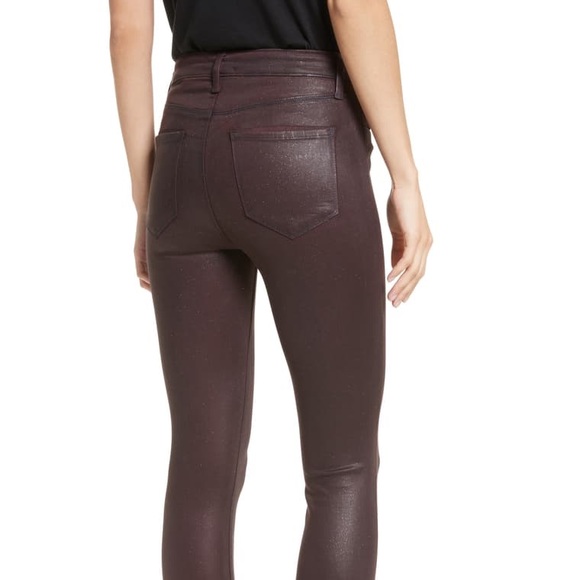 L’AGENCE Bordeaux Coated Margot High Waist Jeans - Picture 2 of 6